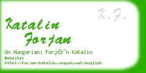 katalin forjan business card